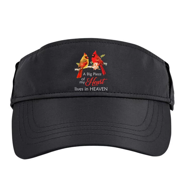 Cardinal Memorial A Big Piece Of My Heart Lives In Heaven Adult Drive Performance Visor