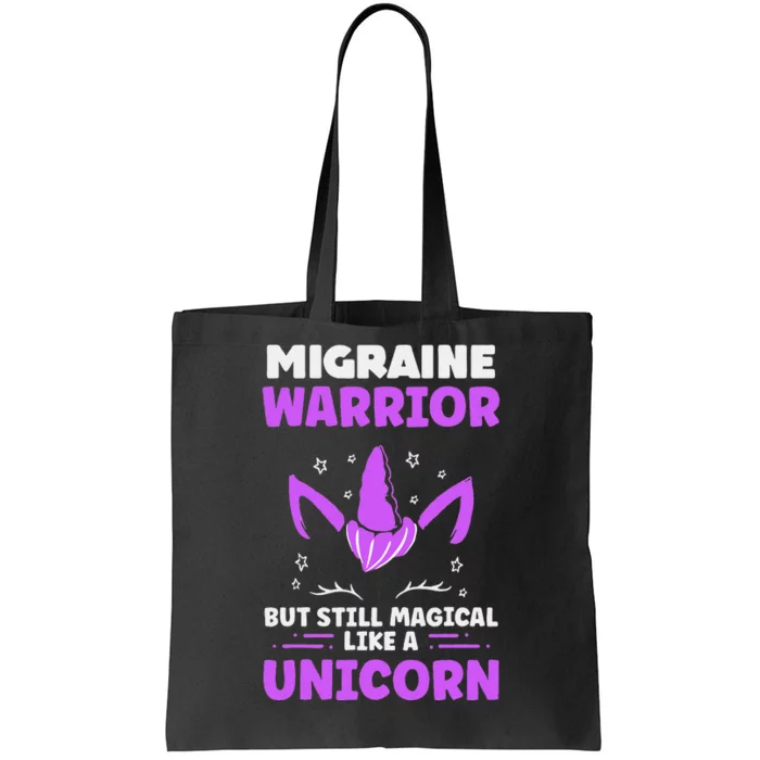 Chronic Migraine Awareness Purple Ribbon Magical Unicorn Tote Bag