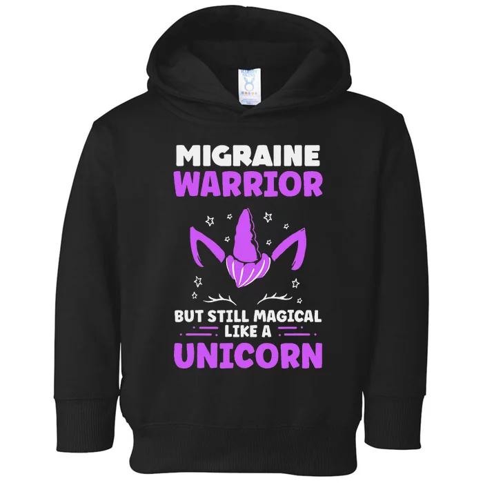 Chronic Migraine Awareness Purple Ribbon Magical Unicorn Toddler Hoodie