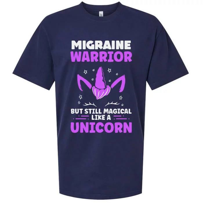 Chronic Migraine Awareness Purple Ribbon Magical Unicorn Sueded Cloud Jersey T-Shirt