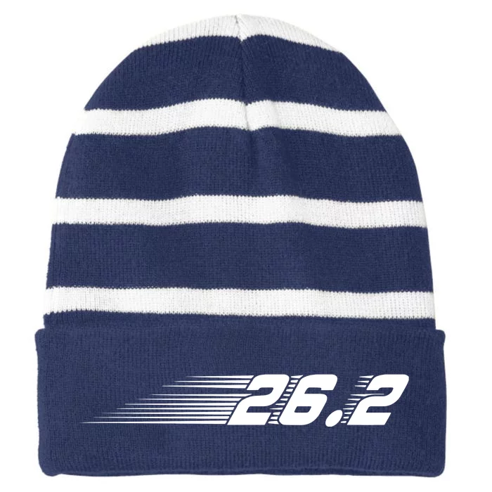 Cool Marathon Art For Men Women Marathoner Running Finisher Striped Beanie with Solid Band