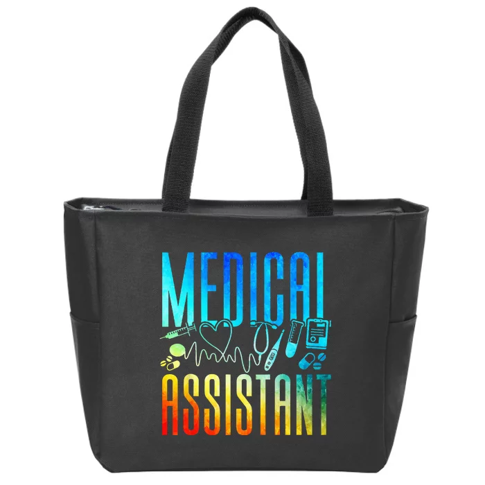 Certified Medical Assistant Watercolor CMA Zip Tote Bag