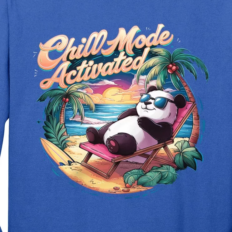 Chill Mode Activated Funny Cool Panda Bear Vacay Vibes Only Gift Tall Long Sleeve T-Shirt