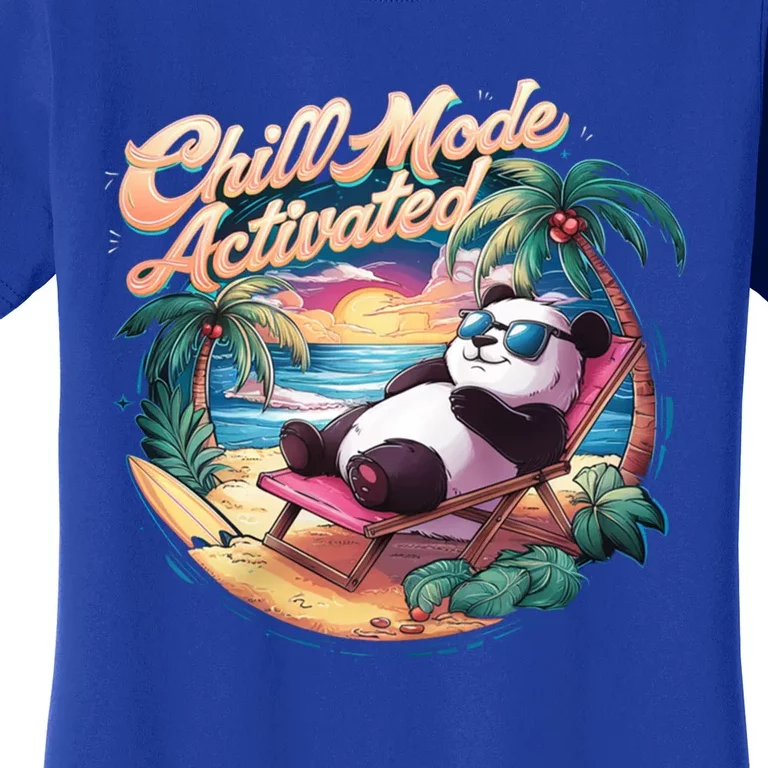 Chill Mode Activated Funny Cool Panda Bear Vacay Vibes Only Gift Women's T-Shirt