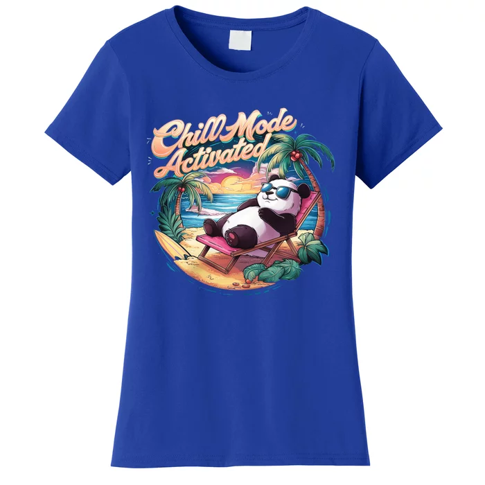 Chill Mode Activated Funny Cool Panda Bear Vacay Vibes Only Gift Women's T-Shirt