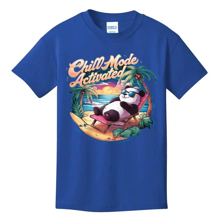 Chill Mode Activated Funny Cool Panda Bear Vacay Vibes Only Gift Kids T-Shirt