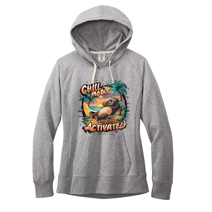 Chill Mode Activated Funny Grizzly Bear Vacay Vibes Only Gift Women's Fleece Hoodie