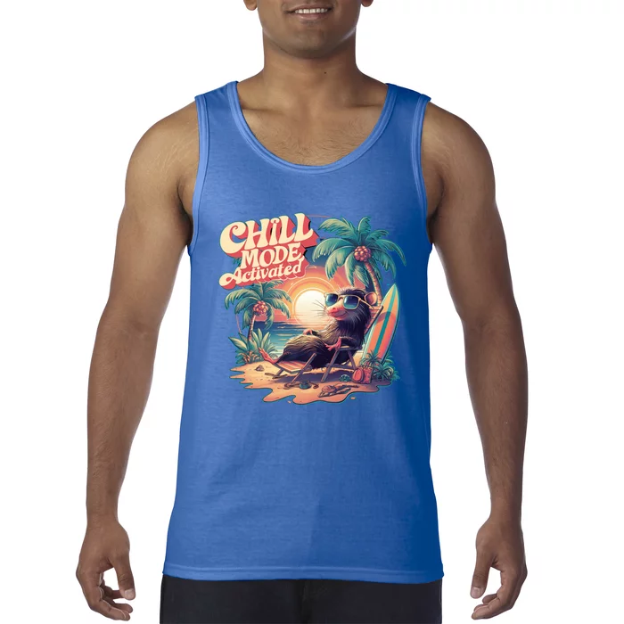 Chill Mode Activated Funny Possum Eat Trash Vacay Vibe Gift Tank Top