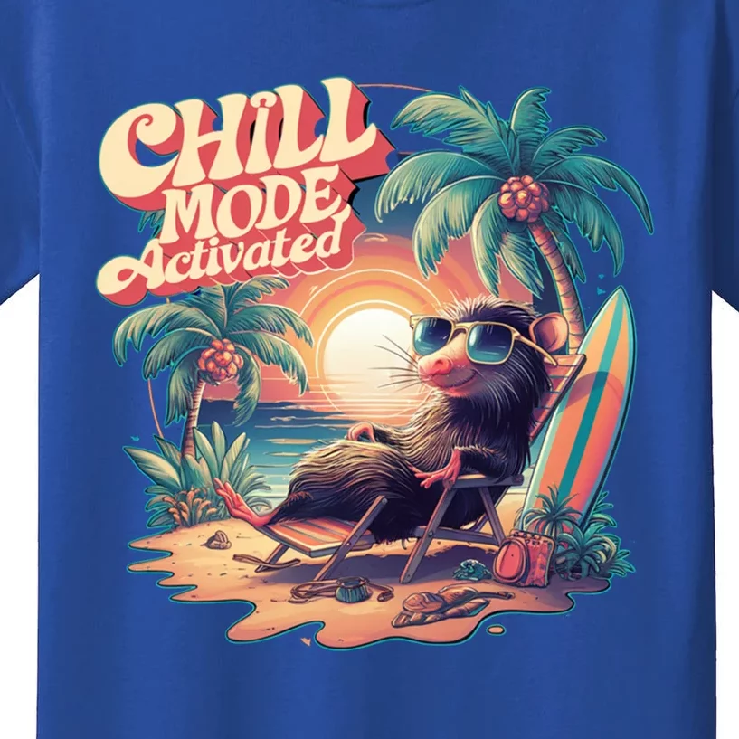 Chill Mode Activated Funny Possum Eat Trash Vacay Vibe Gift Kids T-Shirt