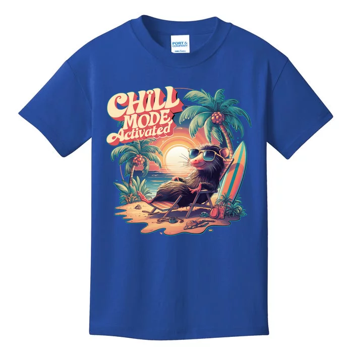 Chill Mode Activated Funny Possum Eat Trash Vacay Vibe Gift Kids T-Shirt