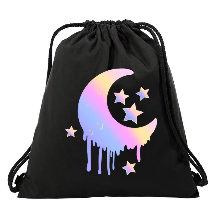 Colorful Moon And Stars Space Drawstring Bag