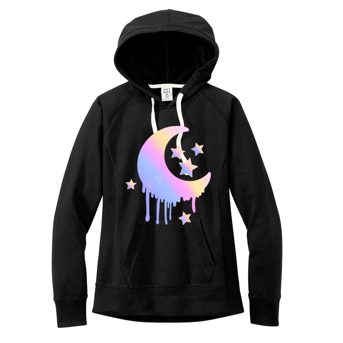 Colorful Moon And Stars Space Women's Fleece Hoodie