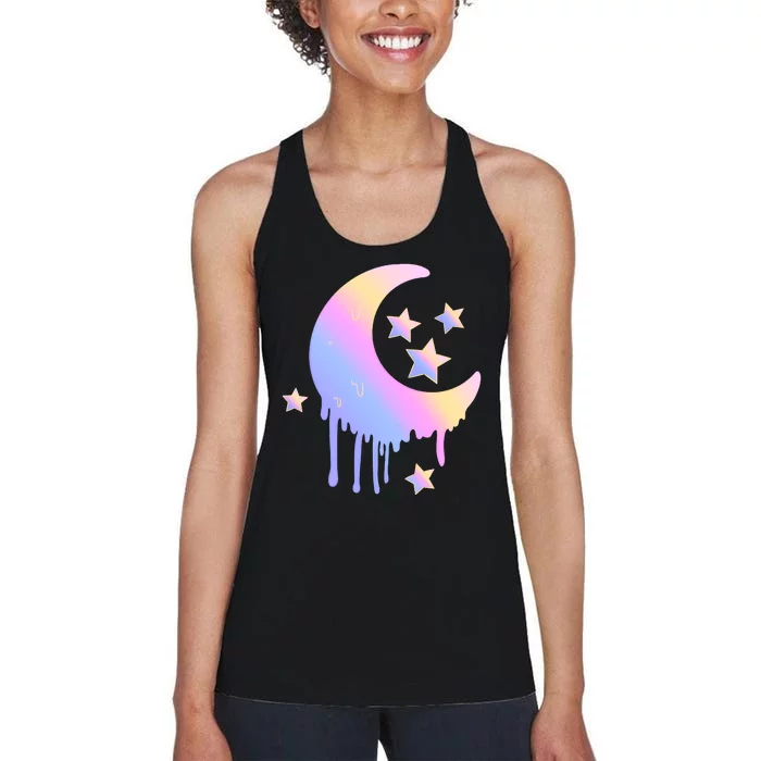 Colorful Moon And Stars Space Women's Racerback Tank