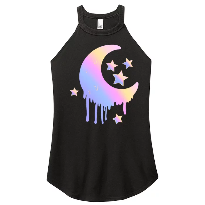 Colorful Moon And Stars Space Women’s Perfect Tri Rocker Tank