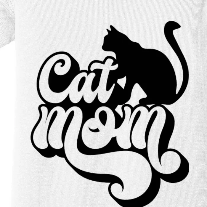 Cat Mom And Sitting Cat Baby Bodysuit