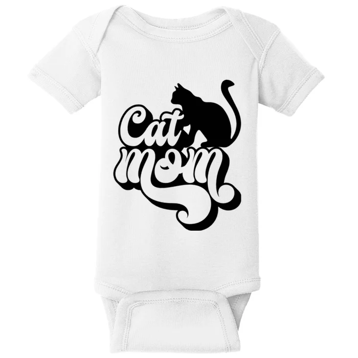 Cat Mom And Sitting Cat Baby Bodysuit