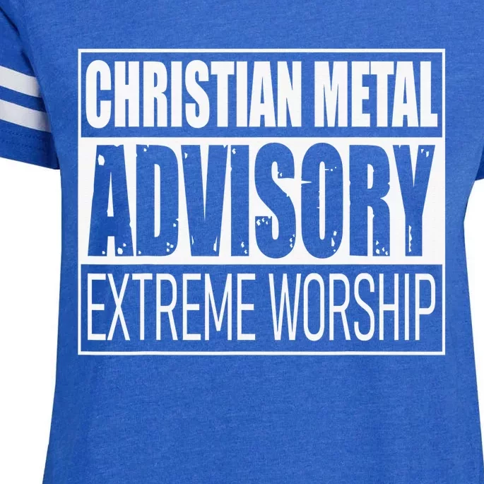 Christian Metal Advisory Extreme Worship Enza Ladies Jersey Football T-Shirt