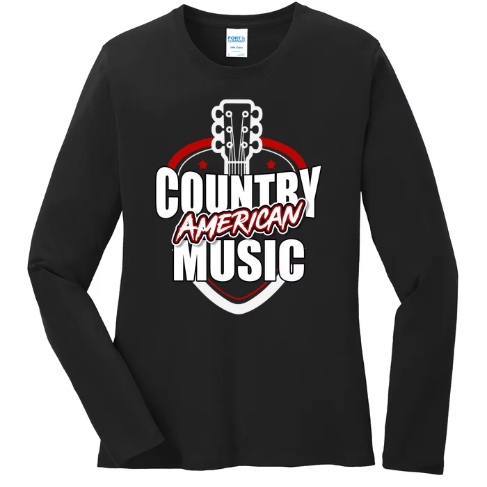 Country Music America Ladies Long Sleeve Shirt