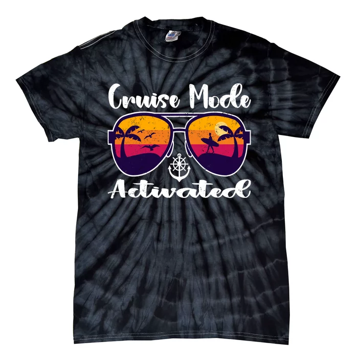 Cruise Mode Activated Vacation Funny Family Matching Group Tie-Dye T-Shirt