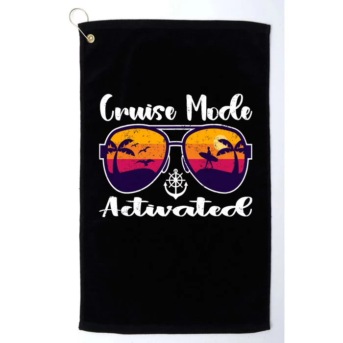 Cruise Mode Activated Vacation Funny Family Matching Group Platinum Collection Golf Towel