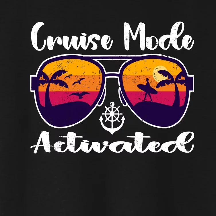 Cruise Mode Activated Vacation Funny Family Matching Group Women's Crop Top Tee