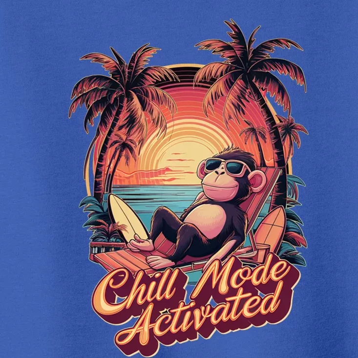 Chill Mode Activated Funny Monkey With Sunglasses Vacay Vibe Gift Toddler T-Shirt