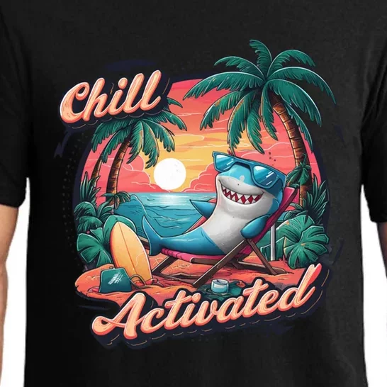 Chill Mode Activated Funny Shark Beach Vibe Vacay Mode On Gift Pajama Set