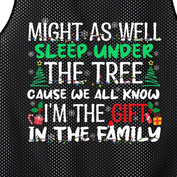 Christmas Might As Well Sleep Under Tree Christmas Mesh Reversible Basketball Jersey Tank