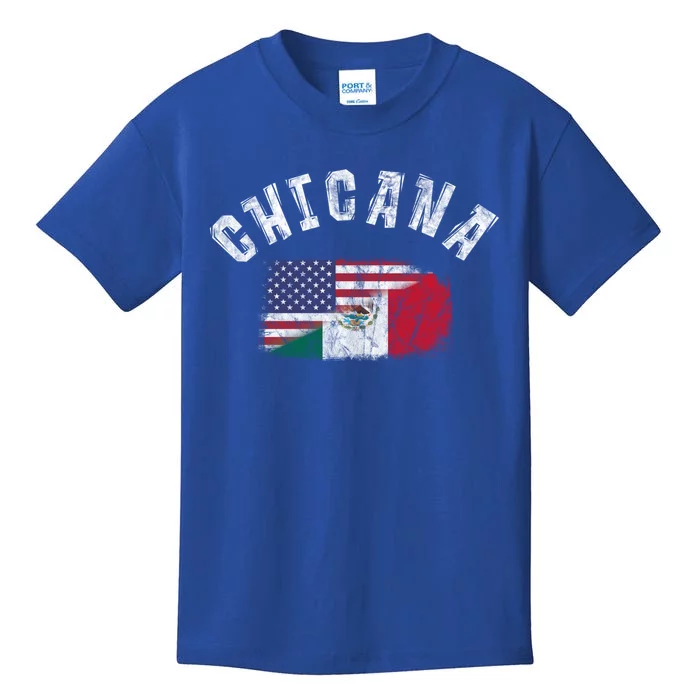 Chicana Mexican American Flag Mexico United States Latina Meaningful Gift Kids T-Shirt