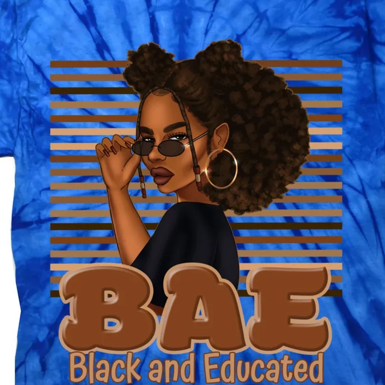 Cute Melanin Afro Queen Bae Black And Educated Gift Funny Gift Tie-Dye T-Shirt