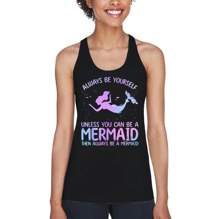 Cute Mermaid Art For  Sea Creature Mermaid Lover Women's Racerback Tank