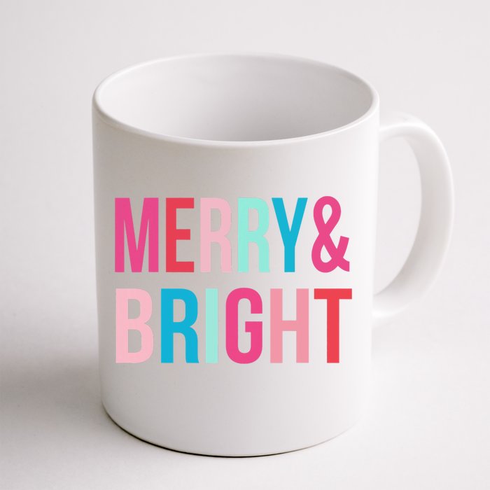 Colorful Merry And Bright Christmas Holiday Front & Back Coffee Mug