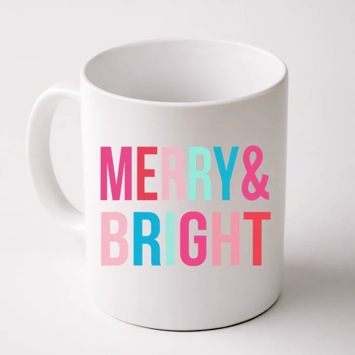 Colorful Merry And Bright Christmas Holiday Front & Back Coffee Mug