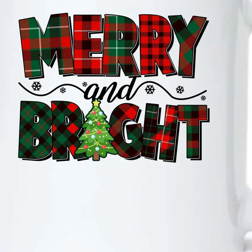 Christmas Merry And Bright Red And Green Patterns Black Color Changing Mug