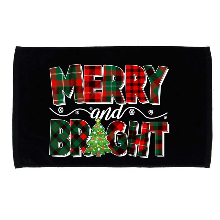 Christmas Merry And Bright Red And Green Patterns Microfiber Hand Towel