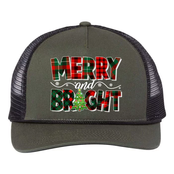 Christmas Merry And Bright Red And Green Patterns Retro Rope Trucker Hat Cap