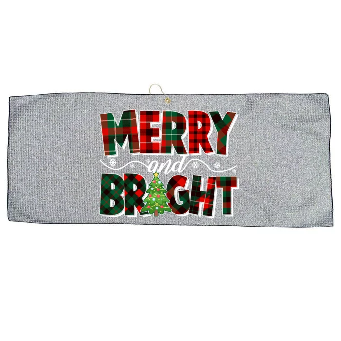 Christmas Merry And Bright Red And Green Patterns Large Microfiber Waffle Golf Towel