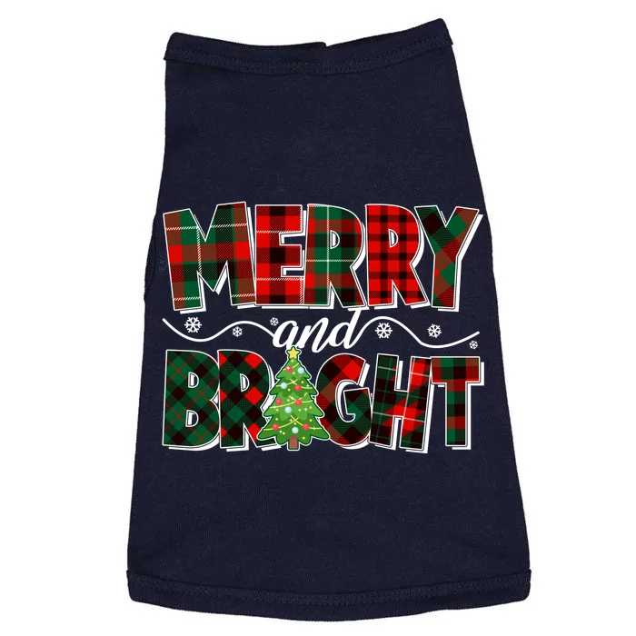 Christmas Merry And Bright Red And Green Patterns Doggie Tank