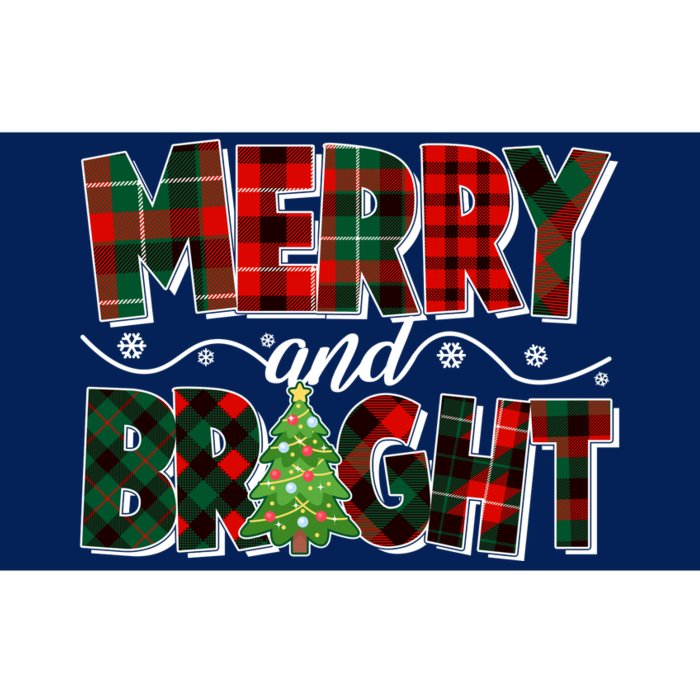 Christmas Merry And Bright Red And Green Patterns Bumper Sticker