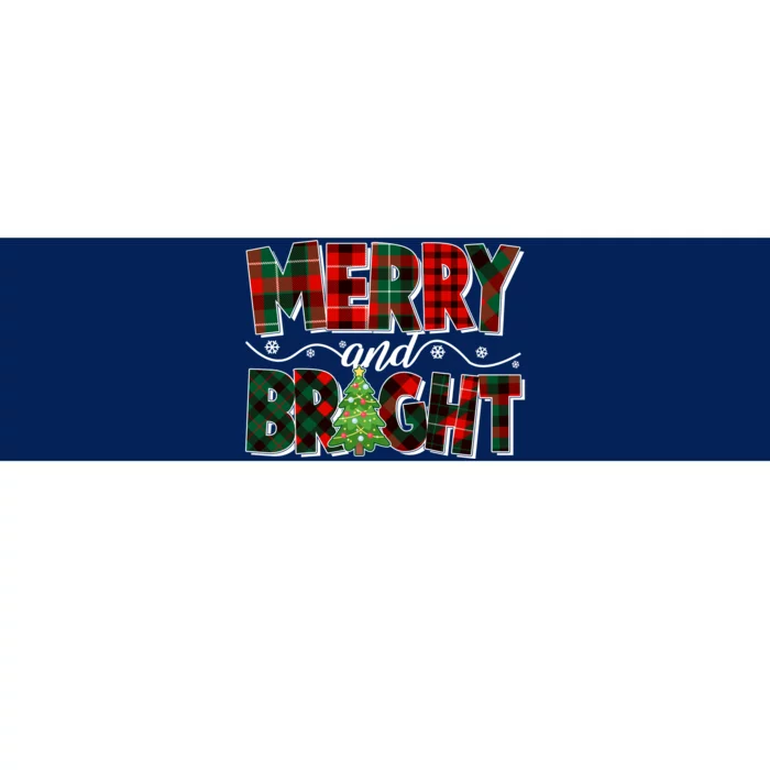 Christmas Merry And Bright Red And Green Patterns Bumper Sticker