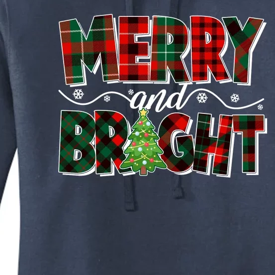 Christmas Merry And Bright Red And Green Patterns Women's Pullover Hoodie