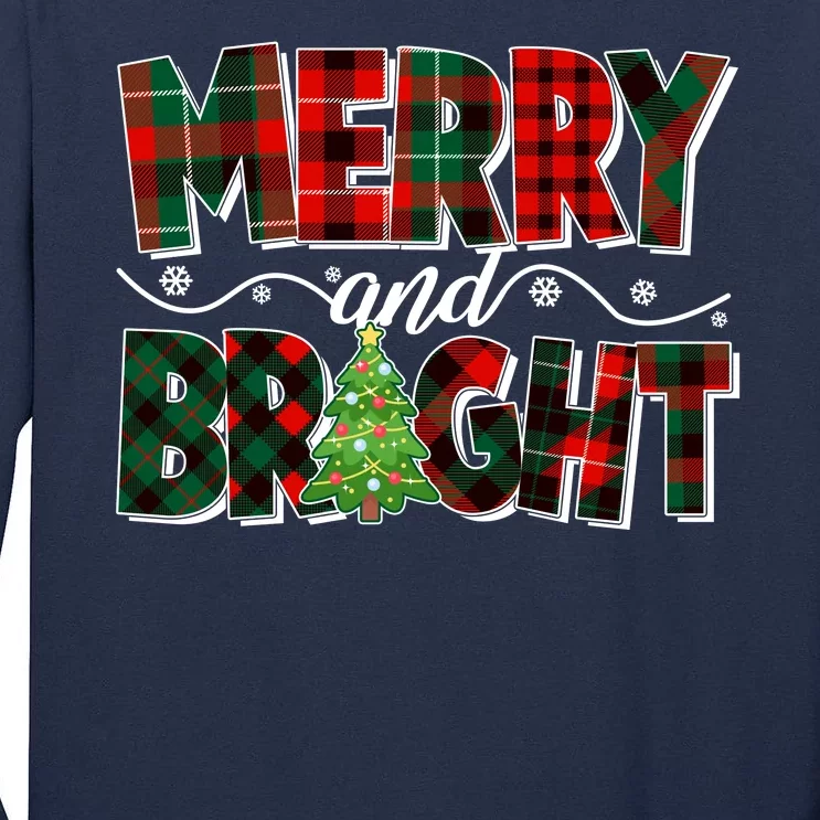 Christmas Merry And Bright Red And Green Patterns Tall Long Sleeve T-Shirt