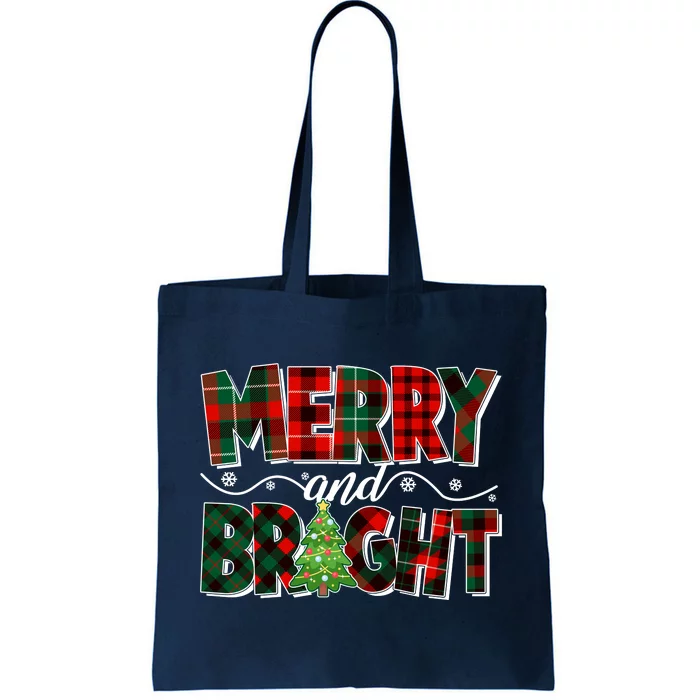 Christmas Merry And Bright Red And Green Patterns Tote Bag