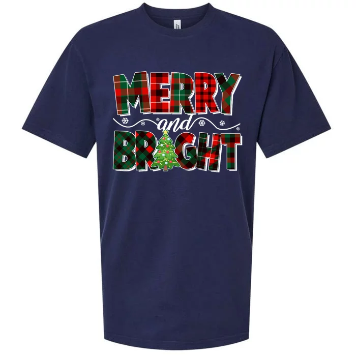 Christmas Merry And Bright Red And Green Patterns Sueded Cloud Jersey T-Shirt