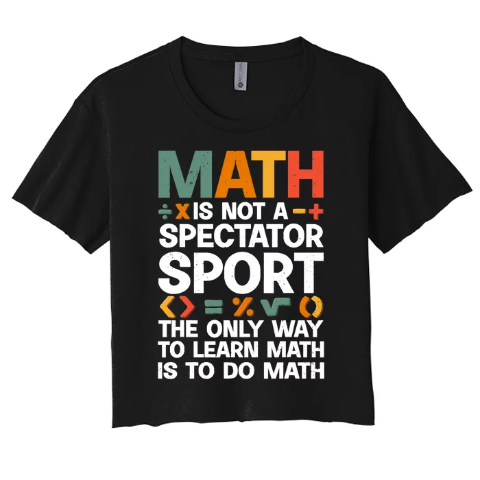 Cool Math Art For Wo Mathematics Number Math Lovers Women's Crop Top Tee