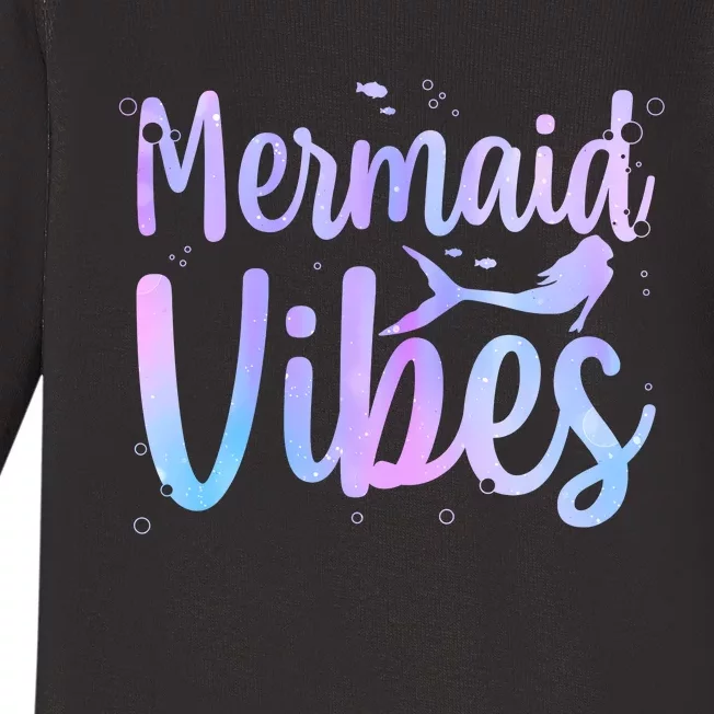 Cute Mermaid Art For Women Girl Sea Creature Mermaid Lover Baby Long Sleeve Bodysuit