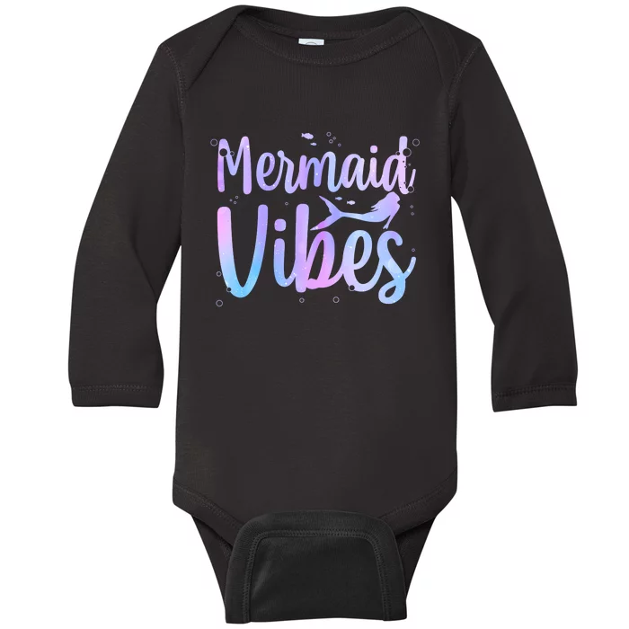 Cute Mermaid Art For Women Girl Sea Creature Mermaid Lover Baby Long Sleeve Bodysuit