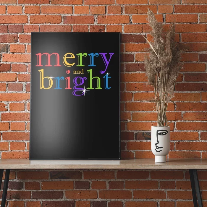 Colorful Merry And Bright Christmas Poster