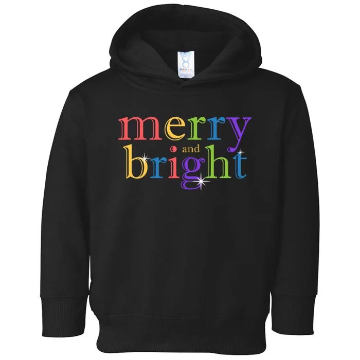 Colorful Merry And Bright Christmas Toddler Hoodie