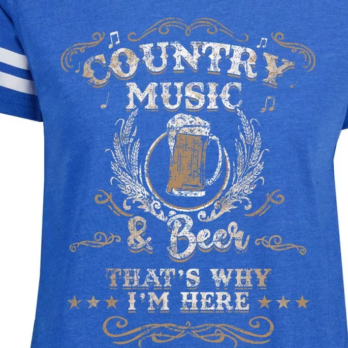 Country Music And Beer ThatS Why IM Here Legends Enza Ladies Jersey Football T-Shirt